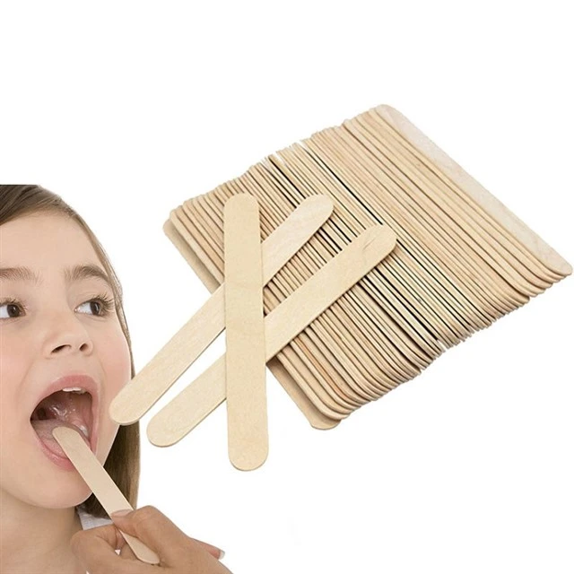 Depressor de llengua d'un sol ús de fusta